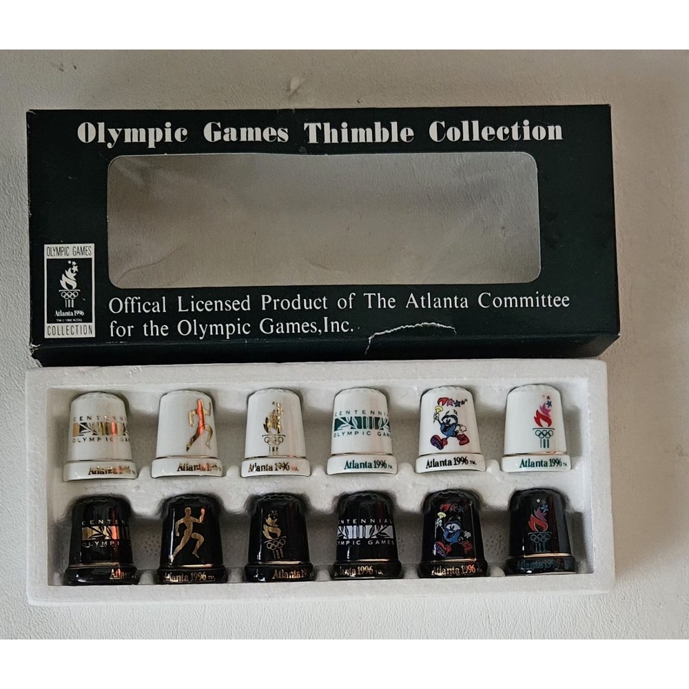 Vintage Atlanta 1996 Olympic Thimble Set of 12